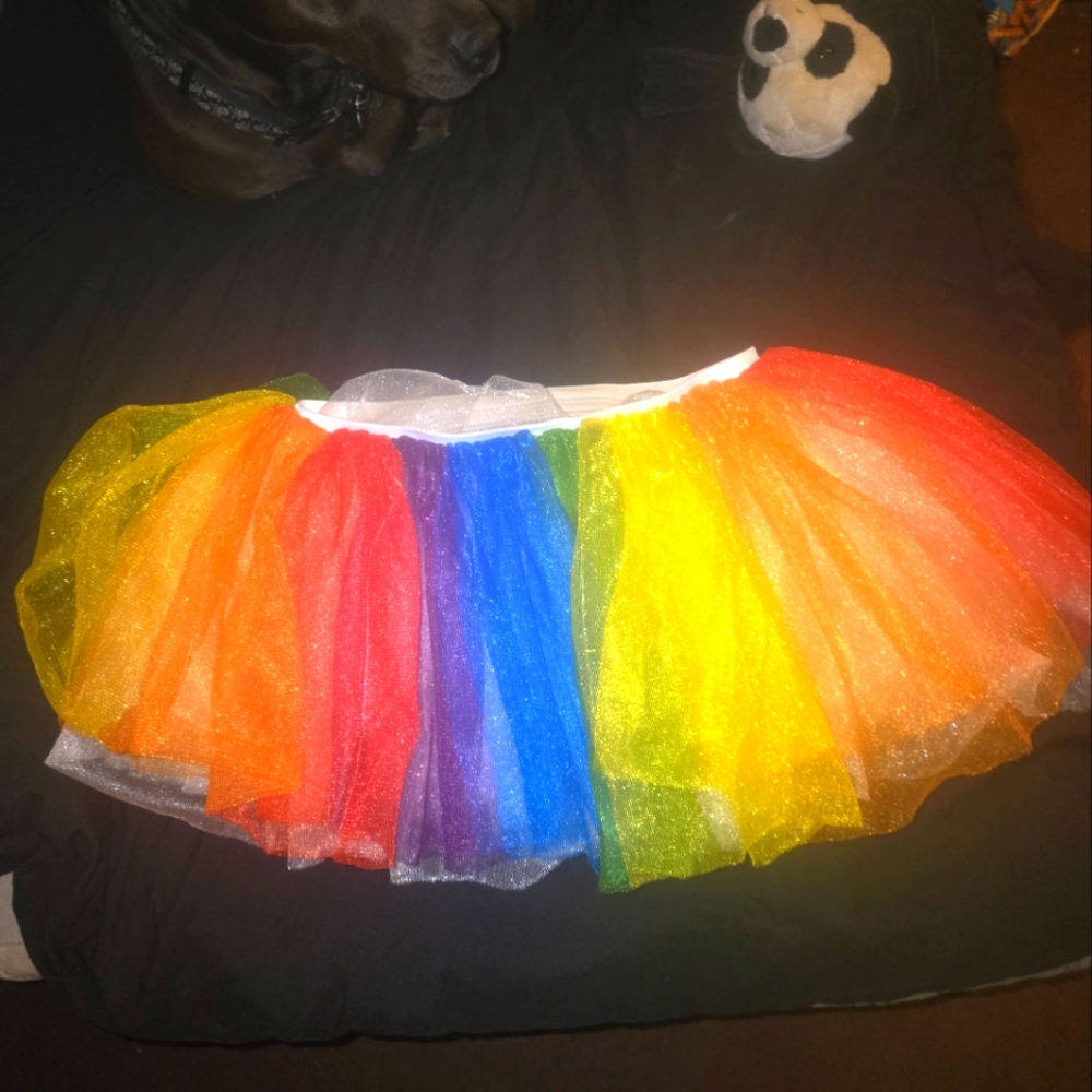 FLUFFY RAINBOW TUTU AND MASK